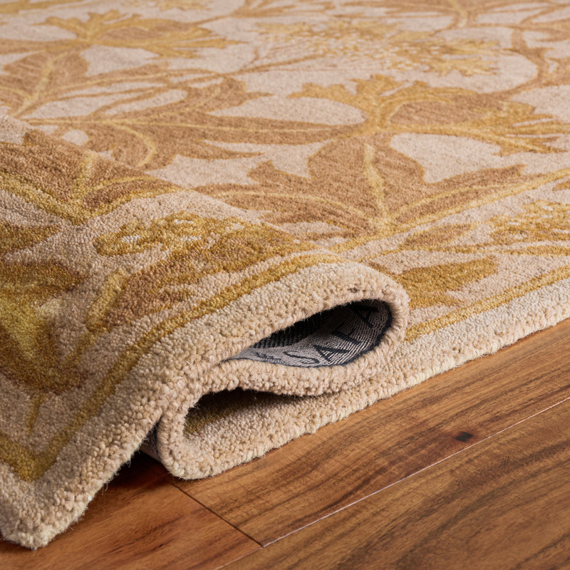 Antiquity Hand-Tufted Beige / Gold Area Rug, Rectangle 5' x 8'