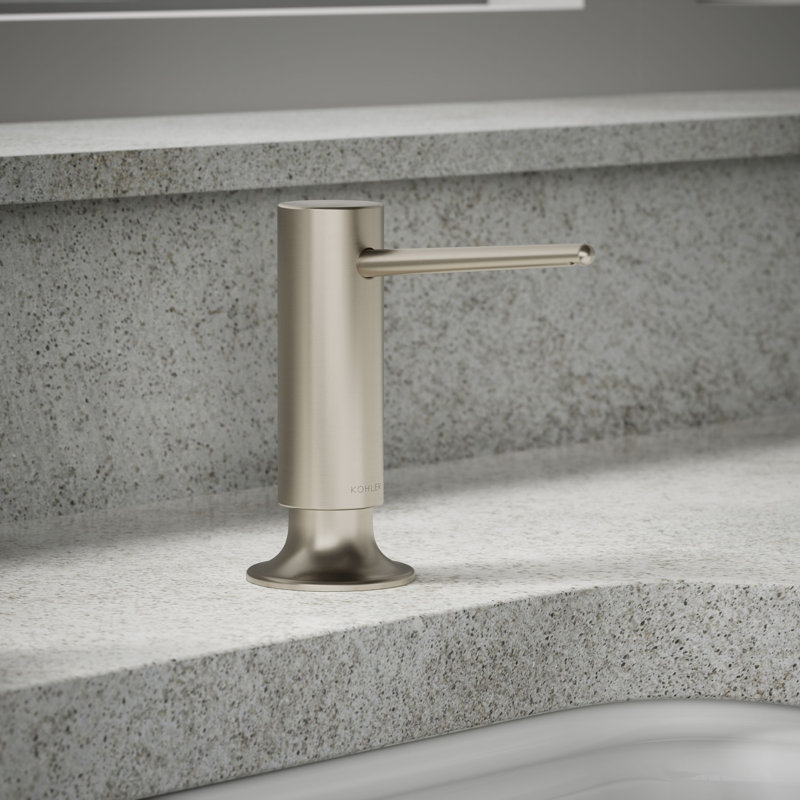 Distributeur de savon Kohler Contemporary Design, Nickel poli vibrant