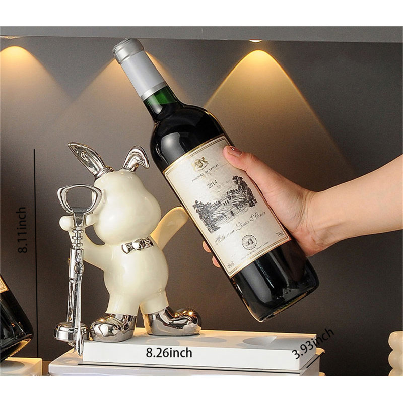 Support à vin de table Kameesha, Blanc / argent