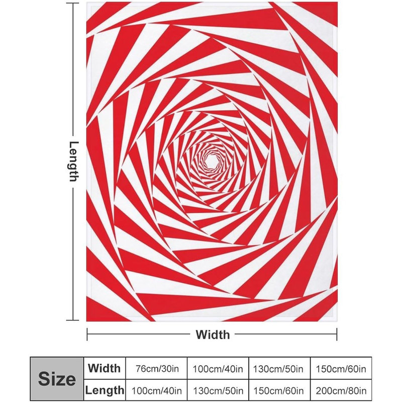 Couverture Vortex Rouge et Blanc, 101,6 x 127 cm