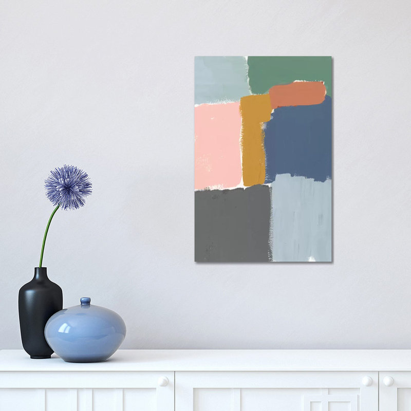 Muted Color Block II by Jennifer Goldberger - Wrapped Canvas Print, 30.48 cm H x 45.72 cm W