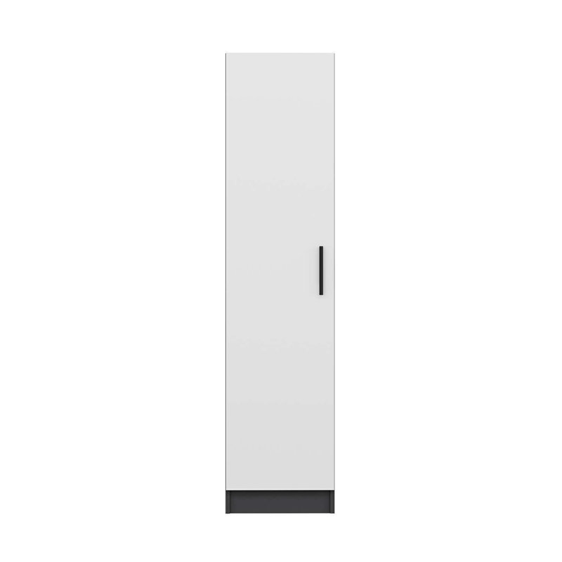 Elina Manufactured Wood Wardrobe, 190cm H x 45cm W x 52cm D, White/Black