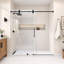 Porte de douche coulissante simple sans cadre avec verre transparent de 3/8 po de l 56 à 60 po x H 66 po Radiance-96703158