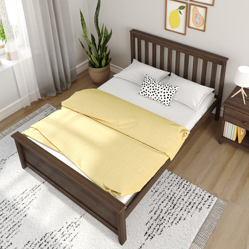 Lit plateforme Bolin Kids, Double, Noyer