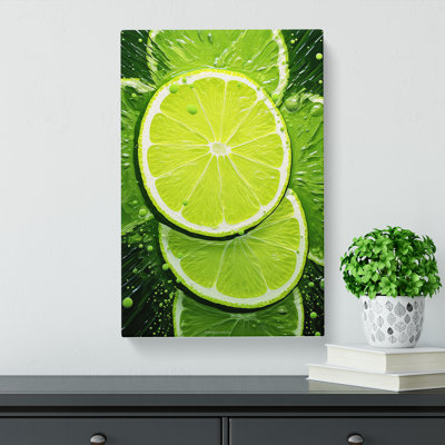 Sliced Lime Abstract No.2 - No Frame Print