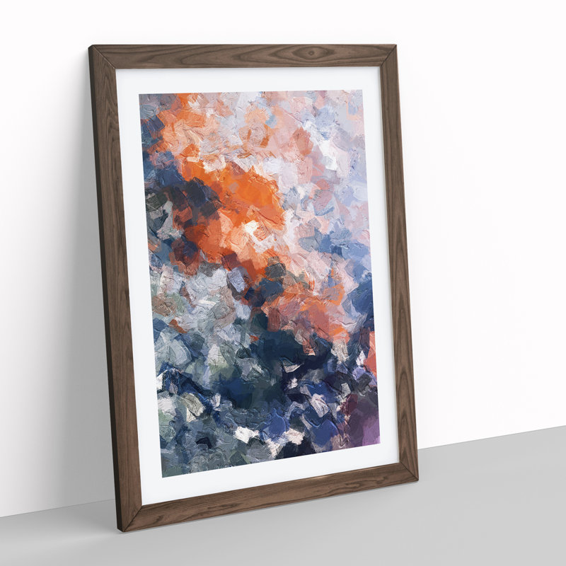 Our Theme Abstract - Framed Print, 64cm H x 46cm W x 2cm D, Walnut