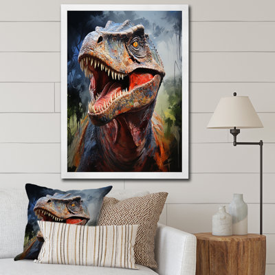 Blue Prehistoric Dinosaur Giant Portrait - Dinosaur Wall Art