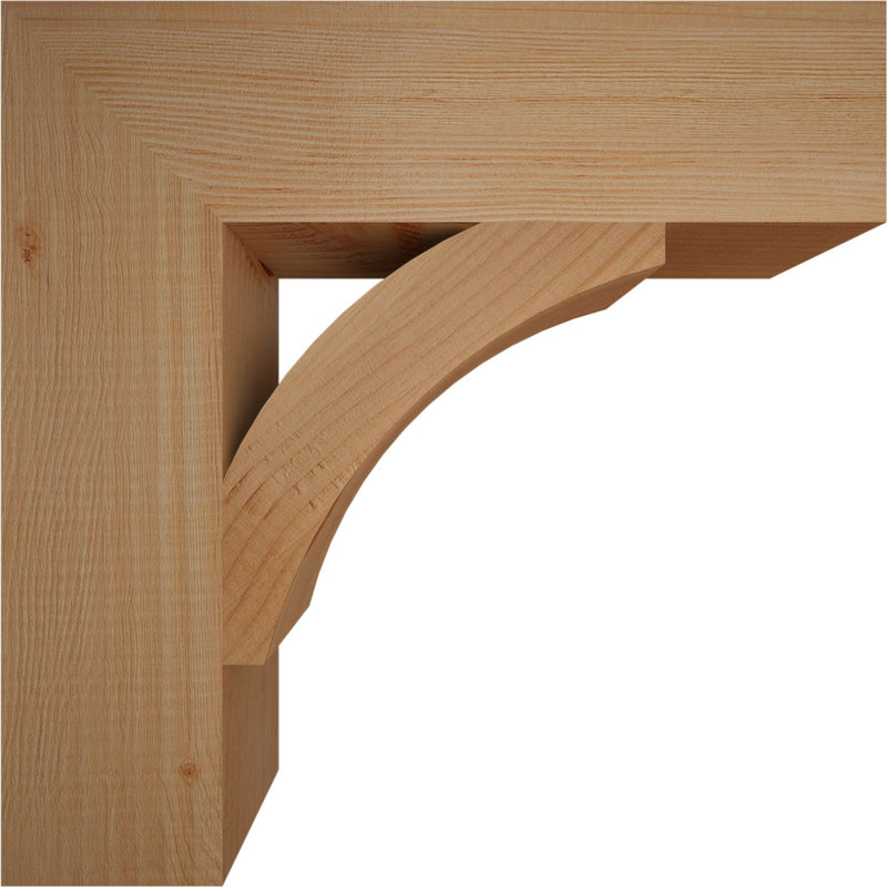Thorton H W D Wood Bracket / Corbel, Douglas Fir (Smooth), 16" H x 4" W x 16" D