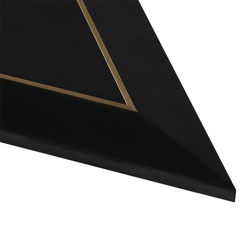 Basque 6x12 Beveled Polished Marble Tile, Black/Brass