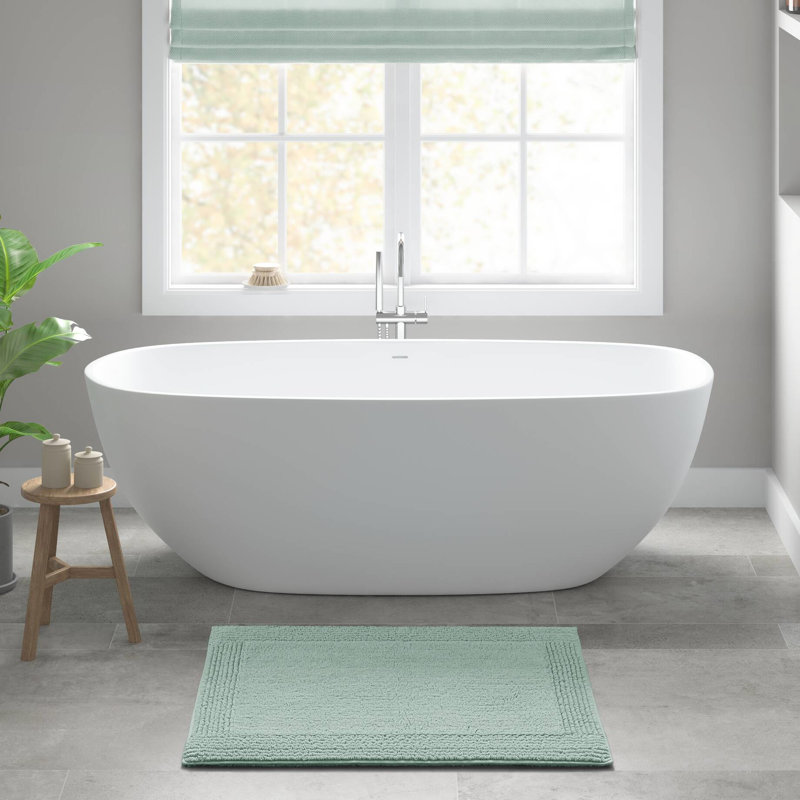 Tapis pour salle de bain réversible 17 x 24 po 100% coton 3000 g / m² - Surface douce et confortable au look dense