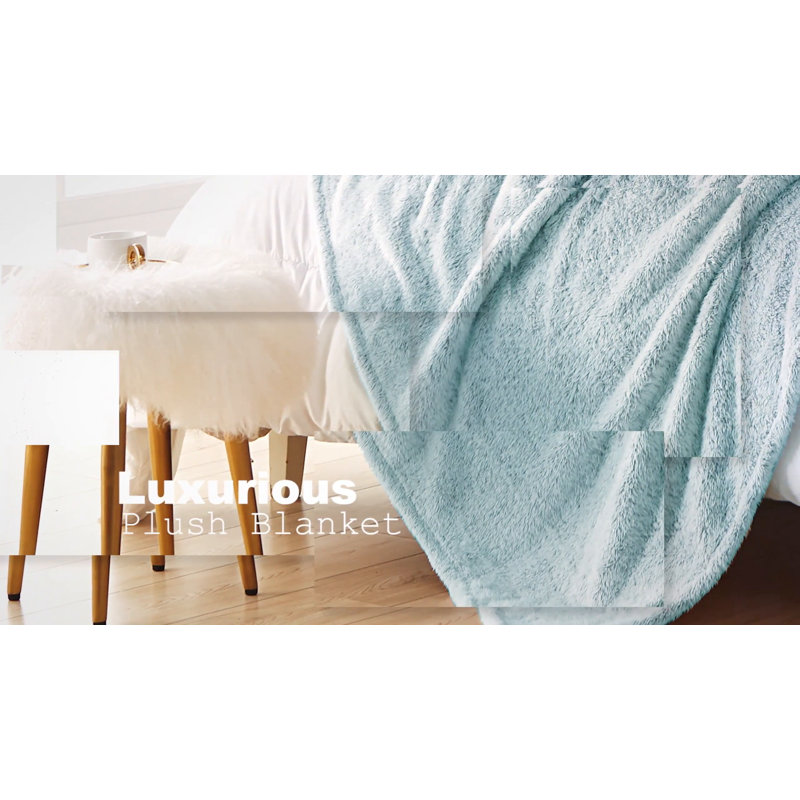 Blush Oversized Faux Fur Reversible Throw Blanket