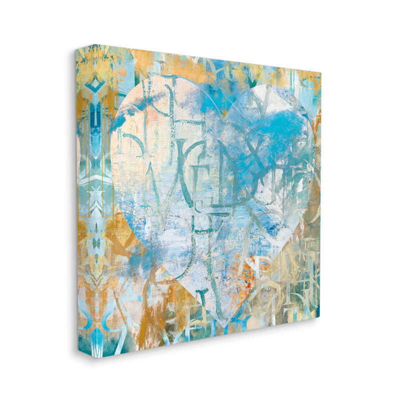 "Layered Typographie" en forme de cœur, art mural par Porter Hastings, H 17 po x l 17 po x P 1,5 po