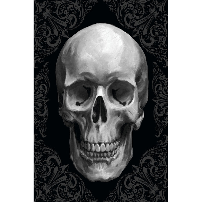 Glam Skull by Ethan Harper - Wrapped Canvas Painting, 46cm H x 30cm W x 3.8cm D