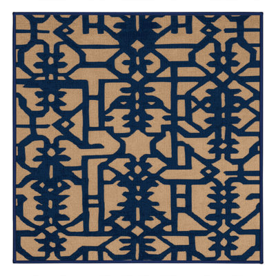 Tapis bleu en treillis lavable à la machine