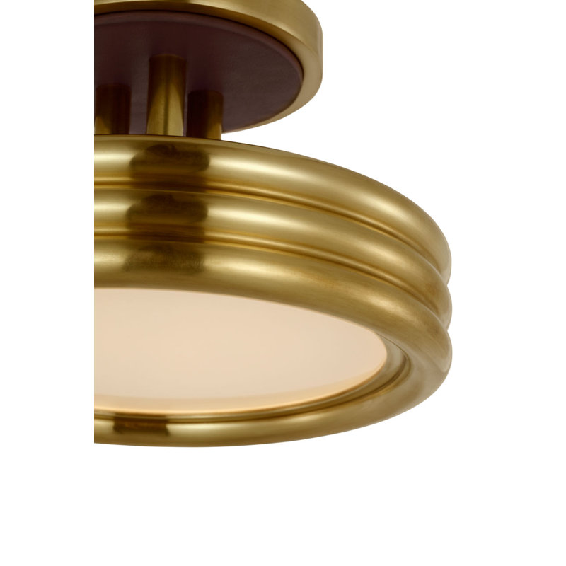 Hudson St. 8" Semi-Flush Mount, Natural Brass