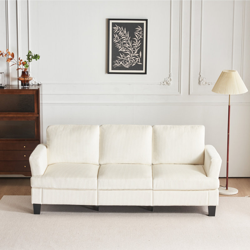 84'' Upholstered Sofa, White