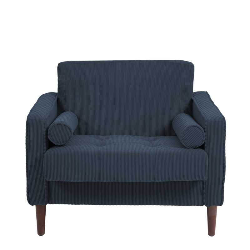 Carmelinda 88.4Cm Wide Tufted Armchair, Navy Blue Corduroy