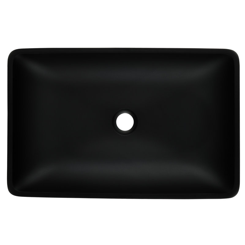Lavabo de salle de bain en verre noir mat 22 po x l 14 po. Robinet et bonde escamotable. Look classique. Pour rouiller la corrosion. Un ensemble de lavabo. 4 po. Comprend un style élégant. Facile à nettoyer. Ensemble complet