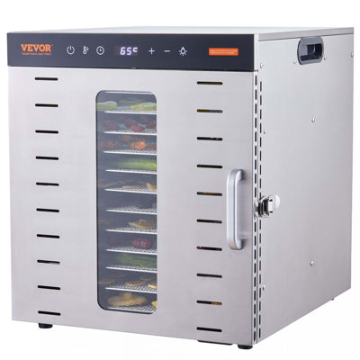 Déshydrateur d'aliments, 10 plateaux en acier inoxydable, séchoir électrique de 1000 W avec minuterie et température réglables pour les saucisses, les herbes, la viande, le boeuf, les fruits, les gâteries pour chiens et les légumes