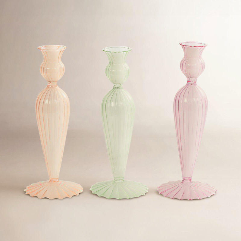 8.65'' H Glass Tabletop Candlestick