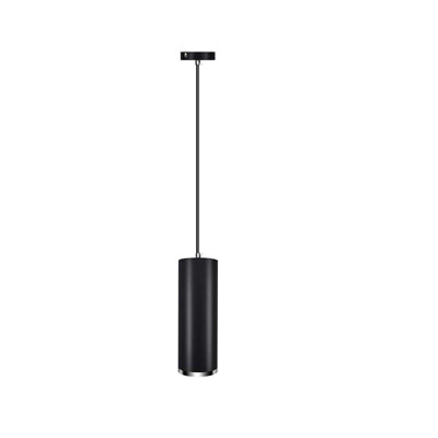 GU10 Dia 6CM L 20CM Silver Ring Modern Tube Cylindrical LED Pendent Light Spotlights for Kitchen Island Dining Room Shop Bar Counter Decoration Pipe Hanging lamp Downlight Ceiling Spot