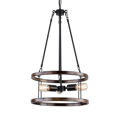 3 - Light Dimmable Lantern Drum Chandelier