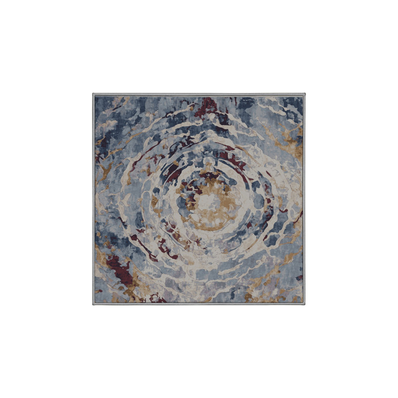 Tapis gris soyeux et moelleux, Carré 6 pi
