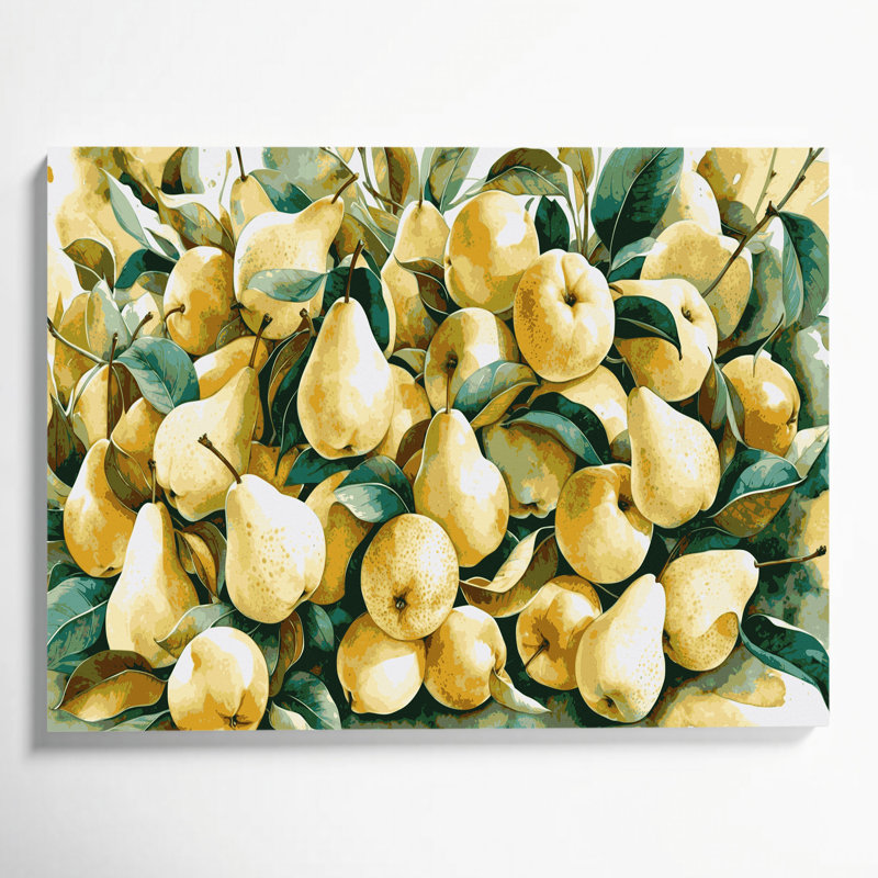 Art mural sur toile beige Fruit Nashi, H 16 po x l 20 po