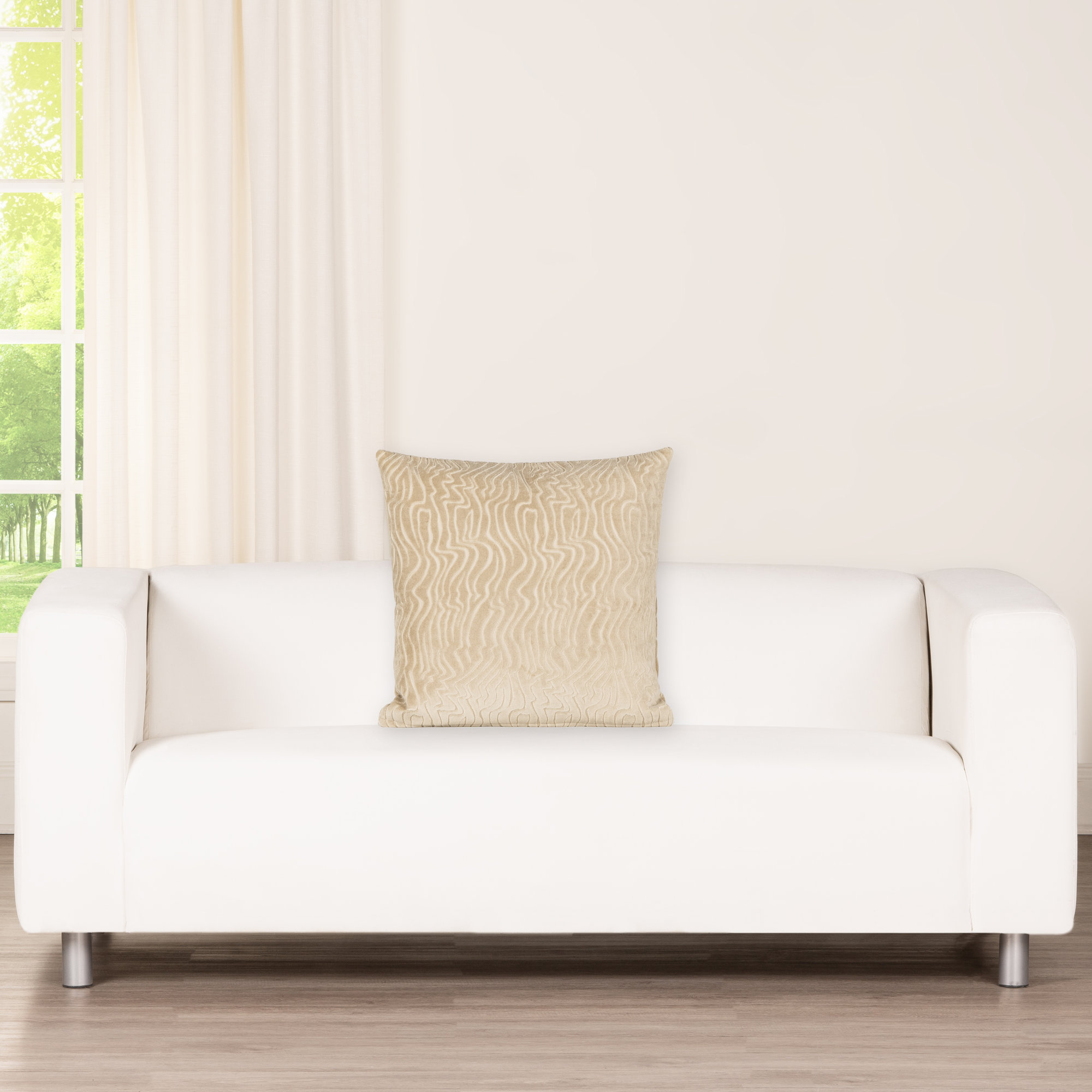 Prudence Cream 20" x 20" Throw Pillow, Brown, Feather, Square 26"