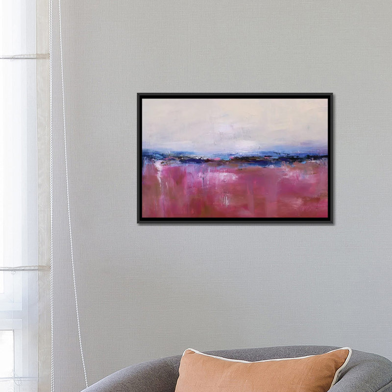 " Abstract Landscape XX " by Radiana Christova, 18" H x 26" W x 1.5" D, Black Framed Canvas, No Mat