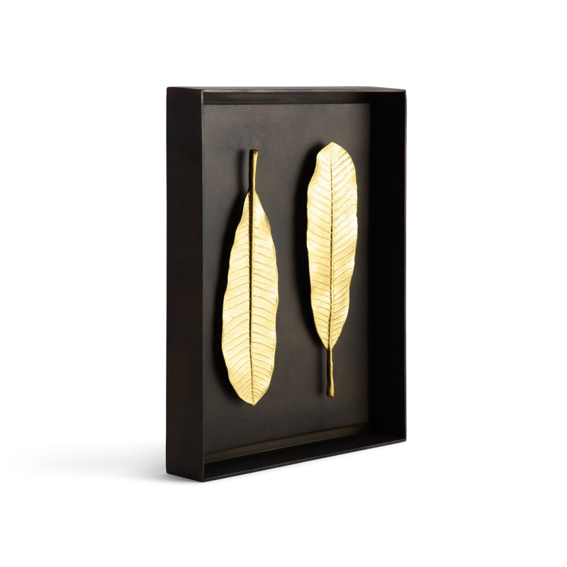 Champa Leaf Shadow Box, Gold