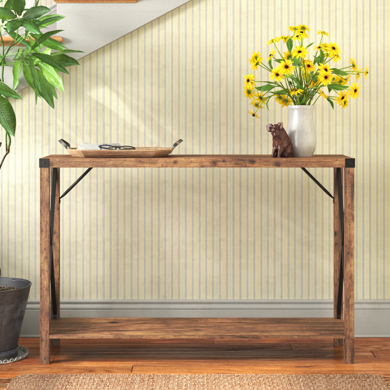 Bret 46'' Console Table, Brown Reclaimed Wood