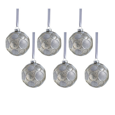 Serenity 6-Piece Set Matte Frosted Glass Ball Ornaments