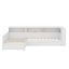 Lit plateforme en L avec lit gigogne, lit de jour avec tablette de rangement et station de charge, structure de lit d'angle simple en bois-109218149