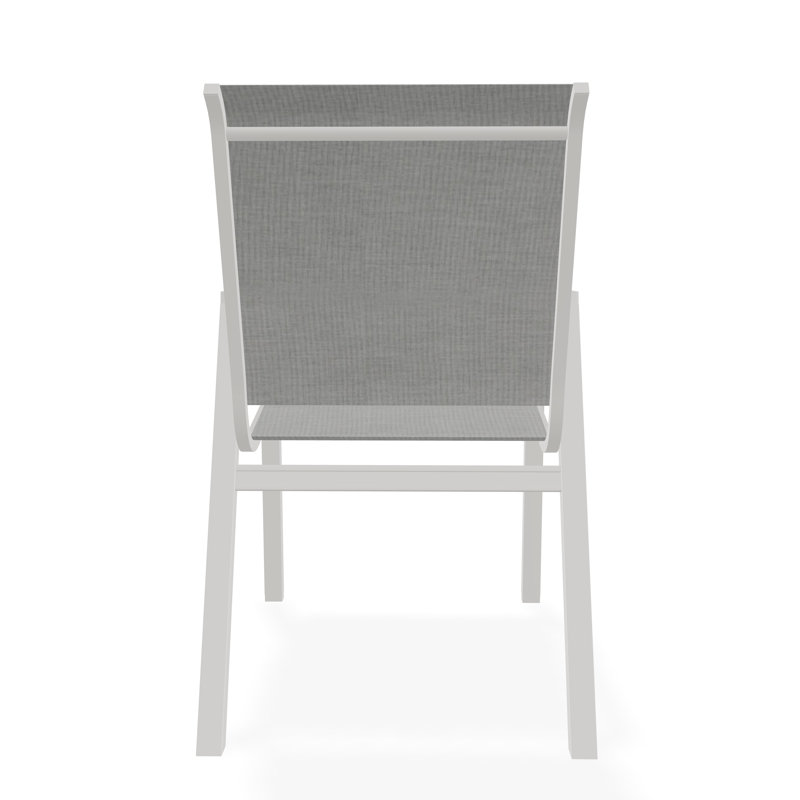 Bazza Outdoor Dining Chair, Alloy Sunbrella®, Snow