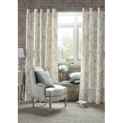 Summer Palace Cotton Semi Sheer Curtain Pair