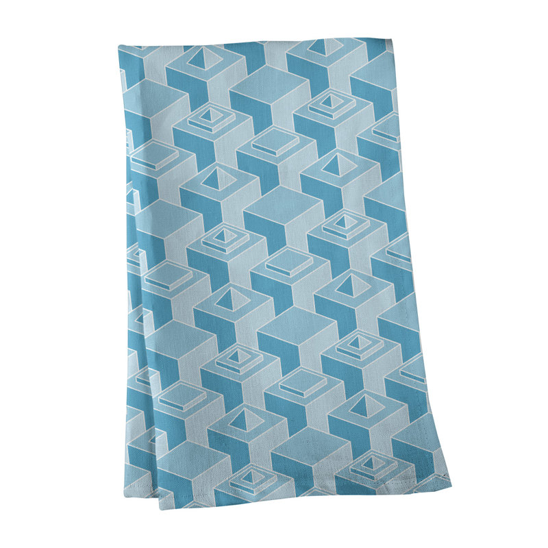 Patricia Geoffrey Tea Towel Kitchen Towel, Light Blue/White, Poly Twill