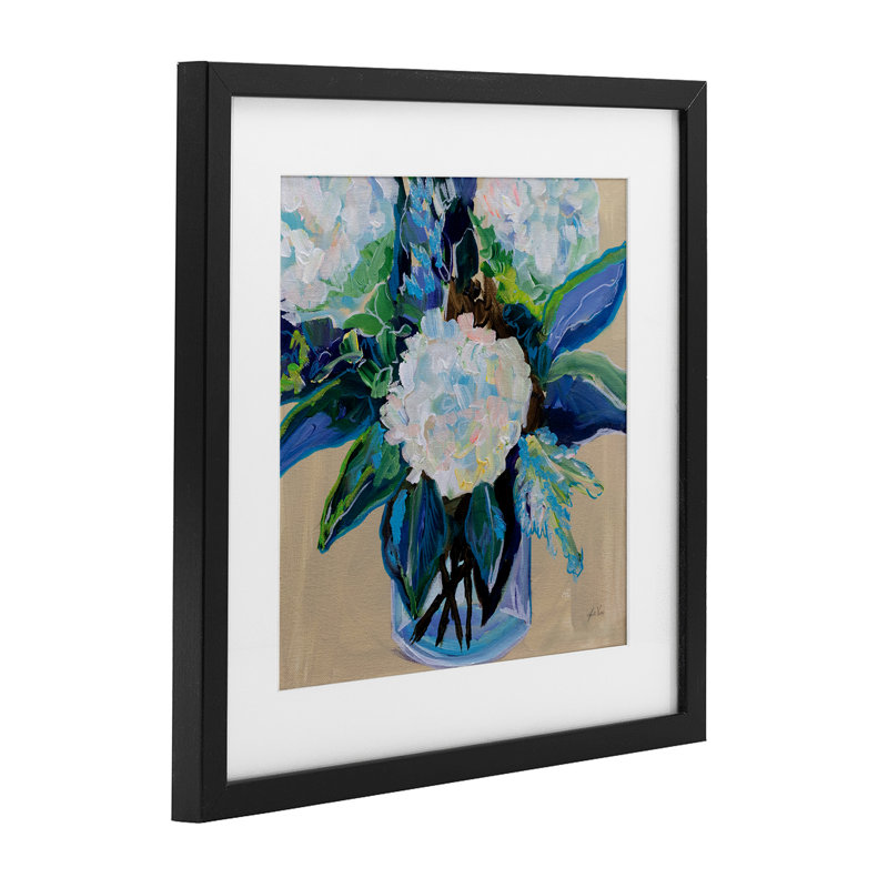 «Light Hearted Bouquet», impression par Jeanette Vertentes, H 13 po x l 13 po, Cadre noir minuit