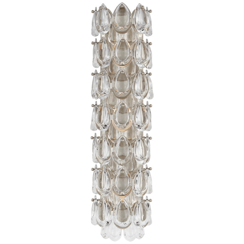 AERIN Liscia 22" Sconce, Burnished Silver Leaf