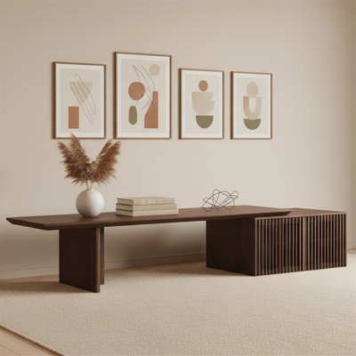 78.7"-110" Extendable Tv Stand With Storage, Modern Entertainment Center For 55+ Inch Tv, Media Console For Living Room - Walnut