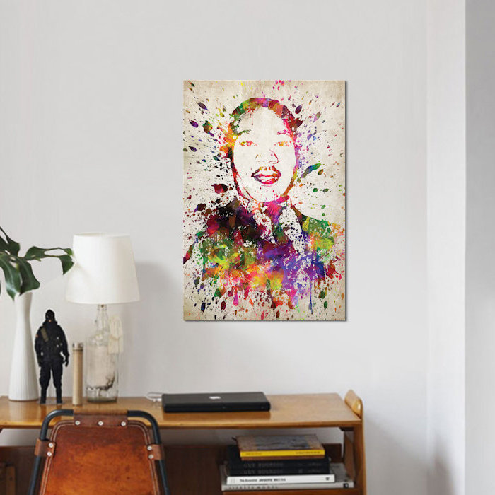 «Martin Luther King», impression sur toile, H 12 po x l 8 po x P 0,75 po, Toile tendue, Pas de tapis