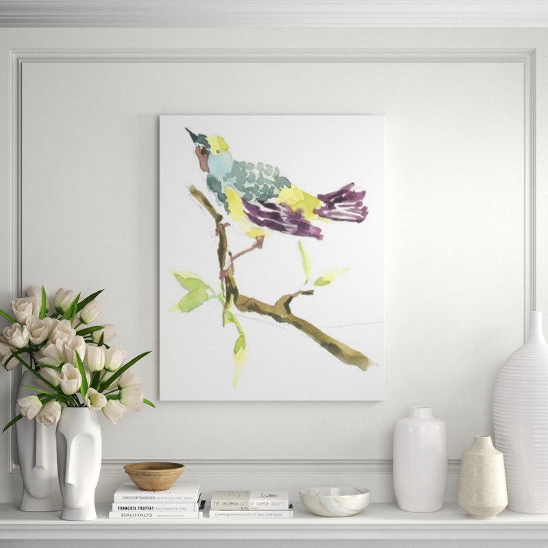 Myrtle Warbler Painting by Fern Cassidy, Knife Gel, 38" H x 30" W