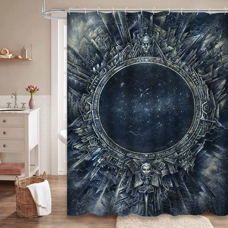 Rideau de douche avec 12 crochets Space Fantasy, L 72 po x l 84 po