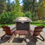 Outdoor Propane Fire Pit Table, Glass Wind Guard, 50,000 BTU, Tank Hideaway