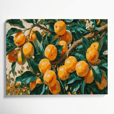 «Fruit Loquat», art mural sur toile vert