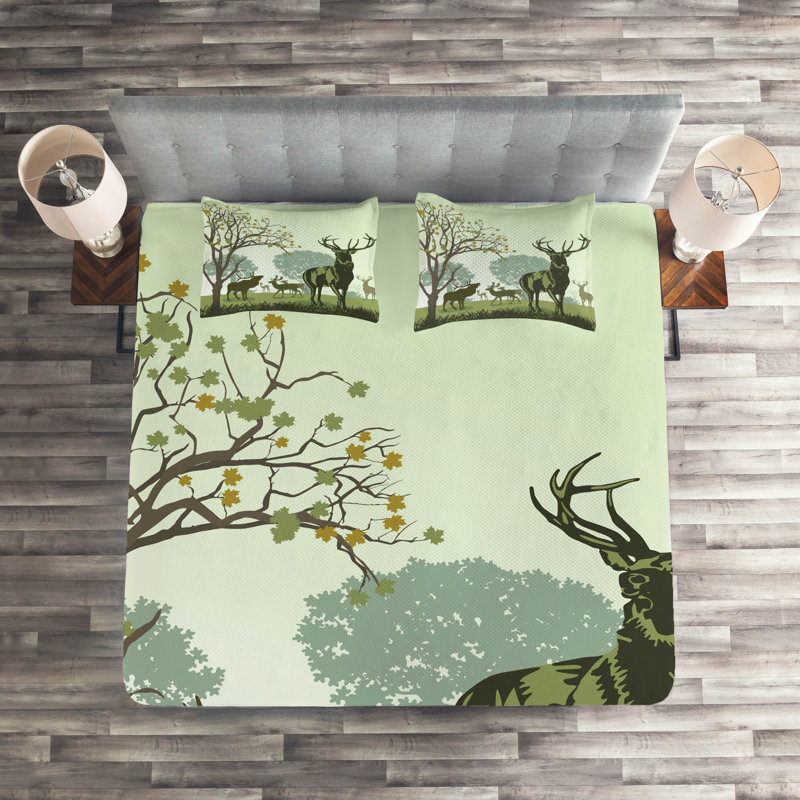 Rustic Polyester Coverlet, King Bedspread + 2 Shams