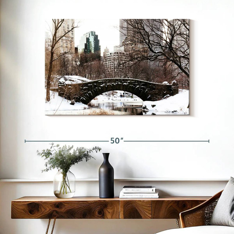 Ravi Gapstow Bridge Snow, H 26 po x l 39 po