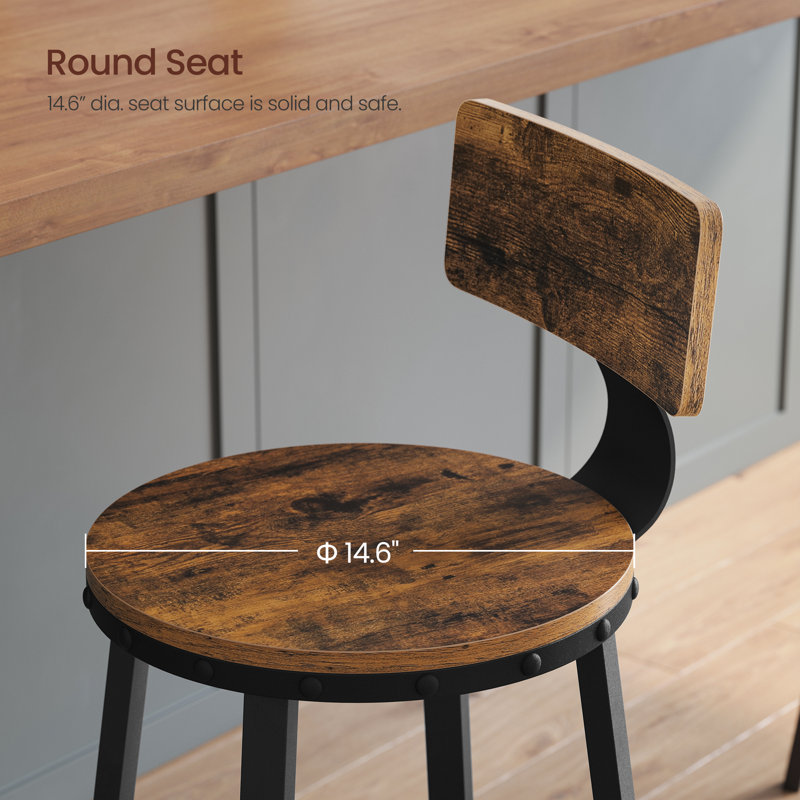 Brookdale Stool, Rustic Brown/Black, Bar Stool (28.7" Seat Height)