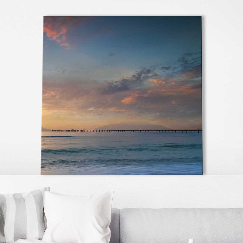 «Partagez le coucher de soleil II» par Mike Calascibetta - photographie, H 18 po x l 18 po x P 1 po, Toile tendue