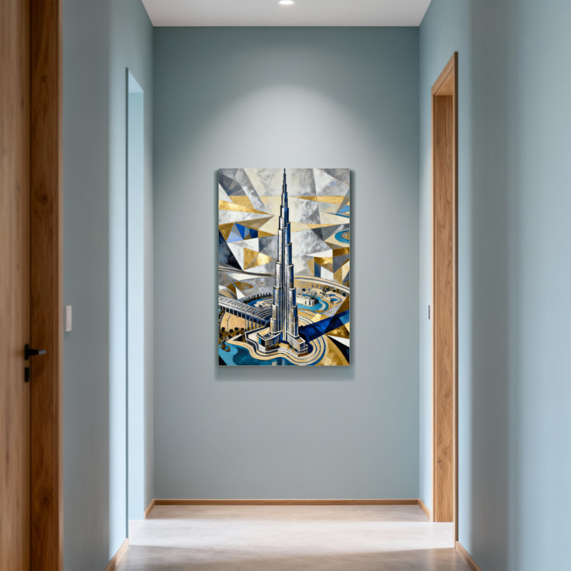 «Scenic & Cityscapes Geometric Skyline Tower», reproduction d'art sur toile, H 36 po x l 24 po